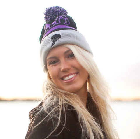 Purple Pom Beanie